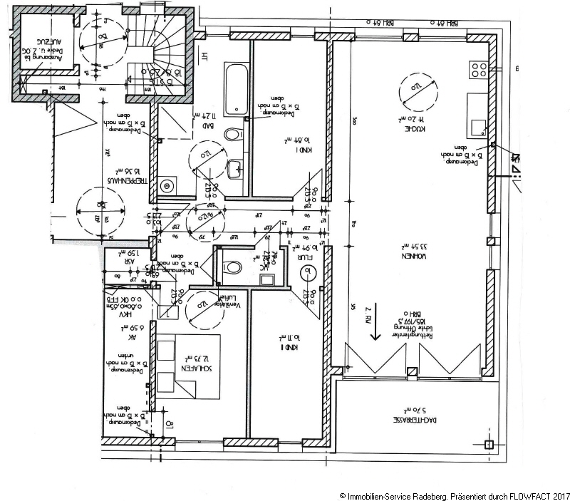 Grundriss 4 Raum Haus 3 und Haus 4 - DG links